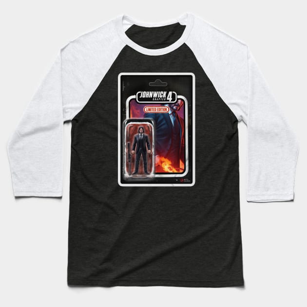 Fan Art Non-Official JW action figure design T-Shirt Baseball T-Shirt by Fever Dream Design